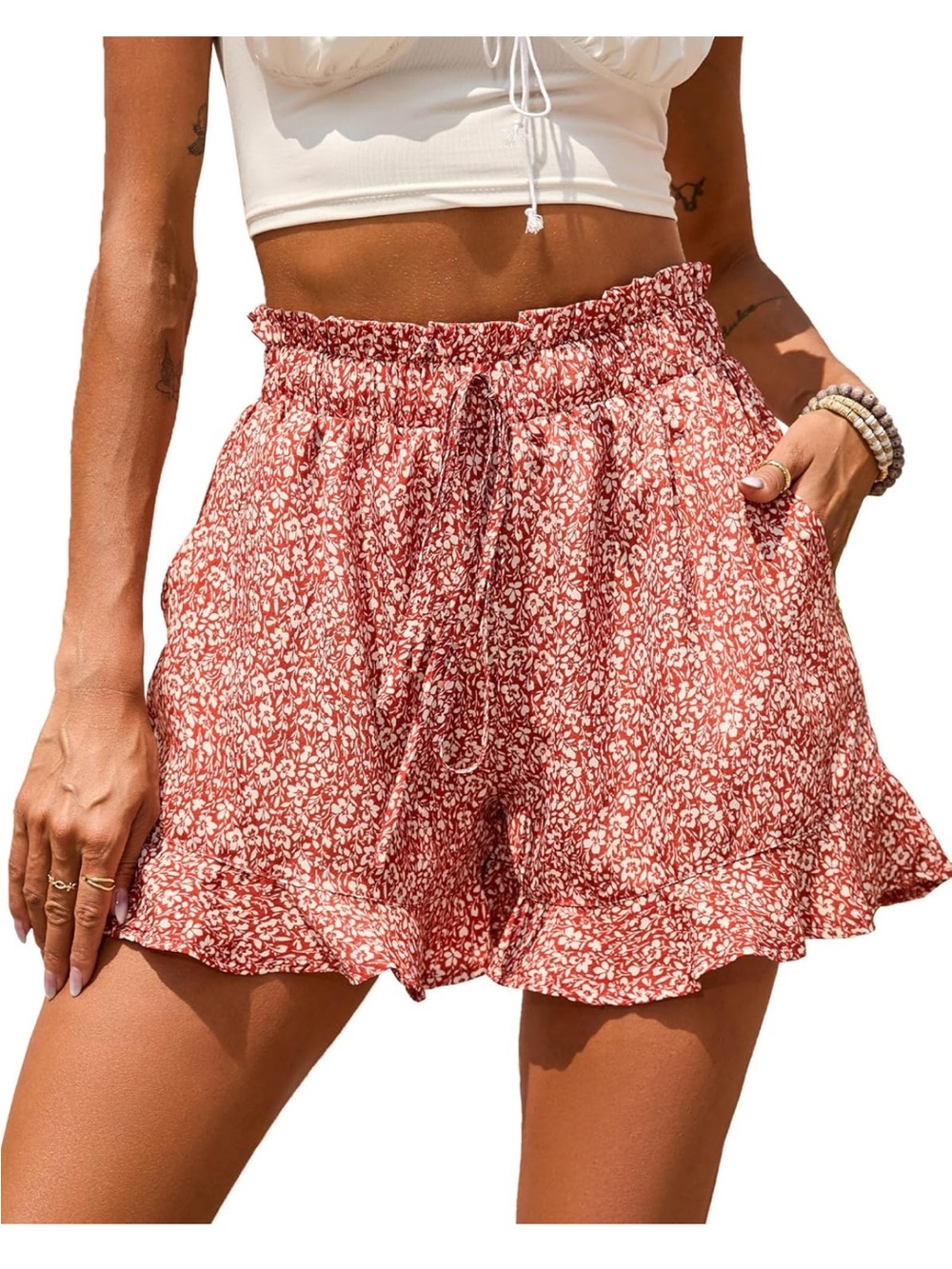 BTFBM - Casual Ruffle Shorts with Pocket